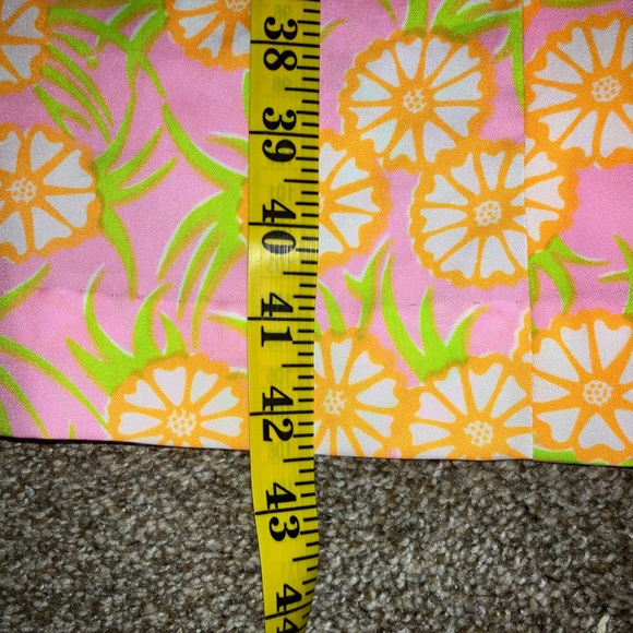 Vintage The Lilly Pulitzer Floral Neon 70’s Dress Tea Length Ruffled collar arms - Picture 5 of 7